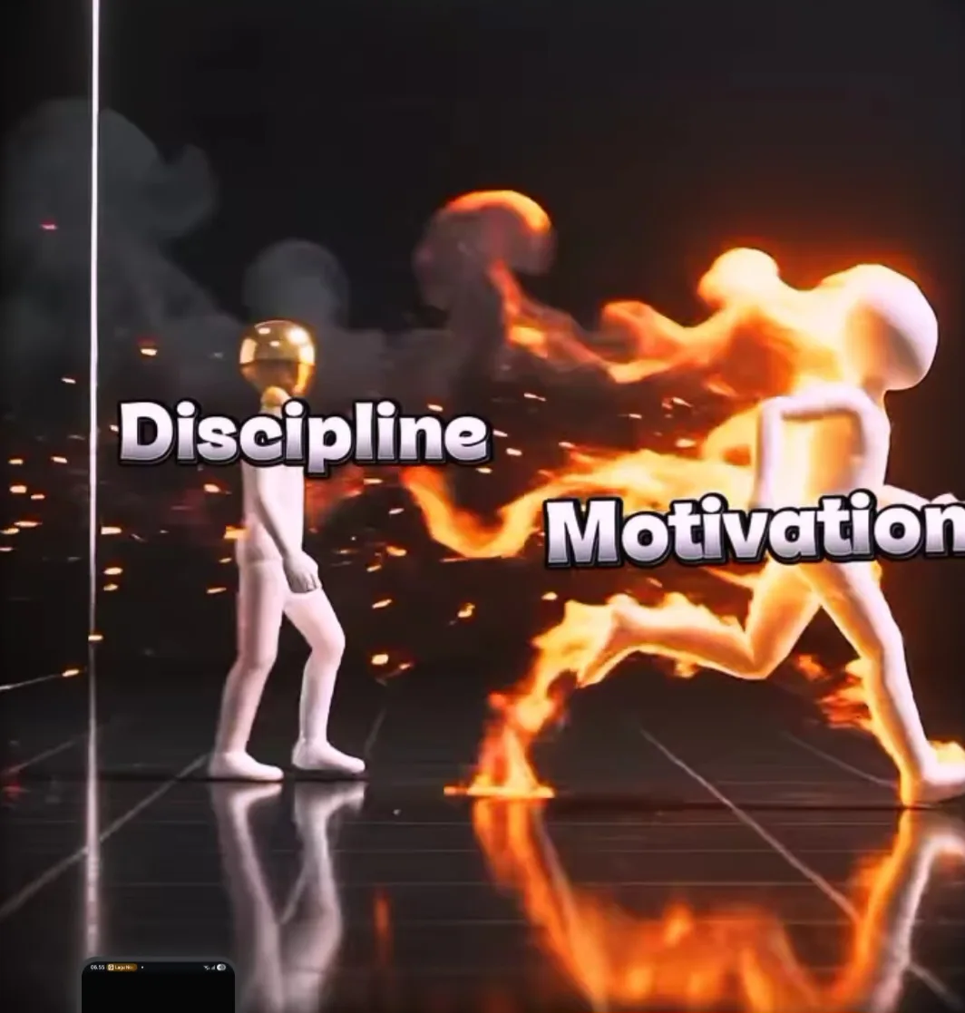 Ilustrasi disiplin vs motivasi